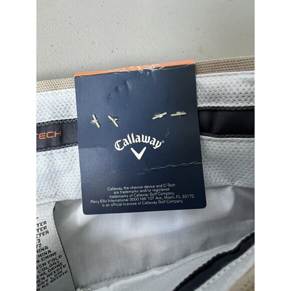 Callaway C-Tech Men Tan Pleated Front Golf Pants sz 36x30 - Picture 6 of 10